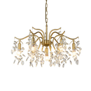 מנורת תליה פיקוס קריסטל תלוי זהב