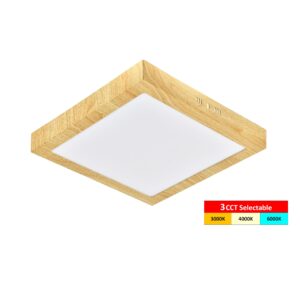 צמוד תקרה דקורטיבי Apollo Wood frame LED Panel 24W (3-CCT)