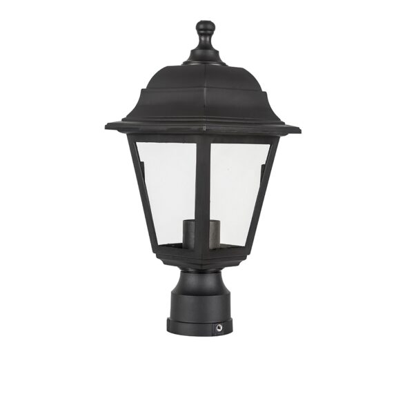 מנורת גינה לעמוד טיטוס Apollo Titos Garden Pillar light E27 (Black)