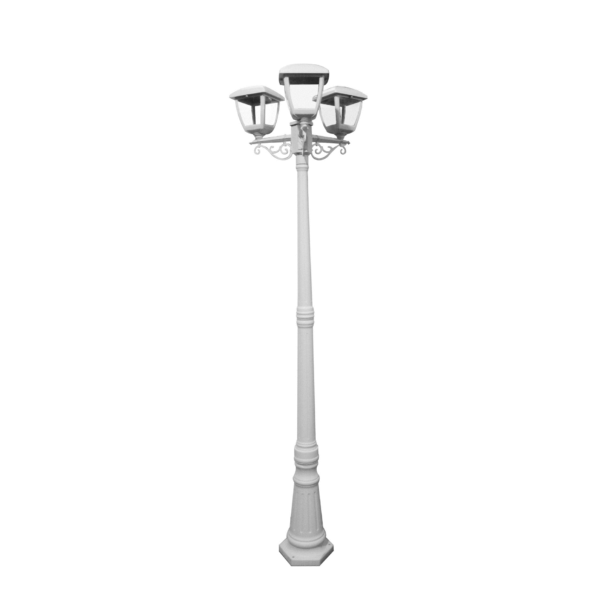 מנורת עמוד גינה Apollo Nikos-Triple Garden Pillar light 3xE27 (White)