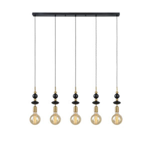 מנורת תליה סדרת אמבסדור חמישייה על פס שחור