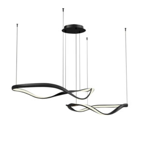 מנורת תליה שרתון תלוי כפול שחור