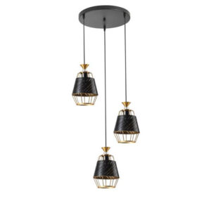 וינטג 2516 שחור זהב שלישיה תלוי על צלחת